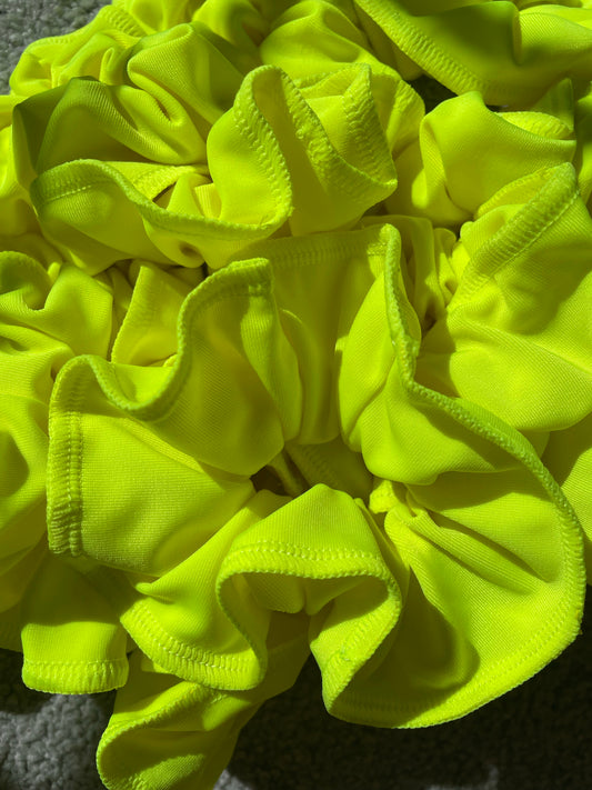 Neon yellow scrunchie