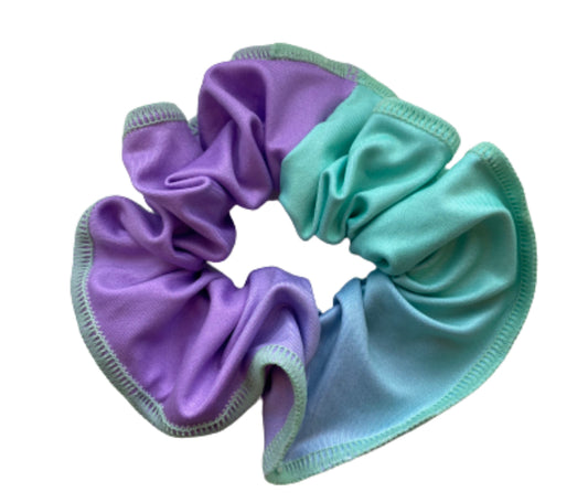 Pastel blue and purple scrunchie